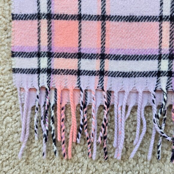 J. Crew Pink Plaid Wool Blend Scarf - Picture 4 of 8